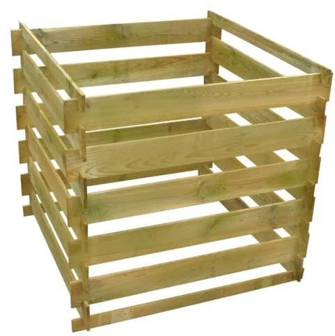 41656 Composteur à lattes carré en bois 0,54 m3