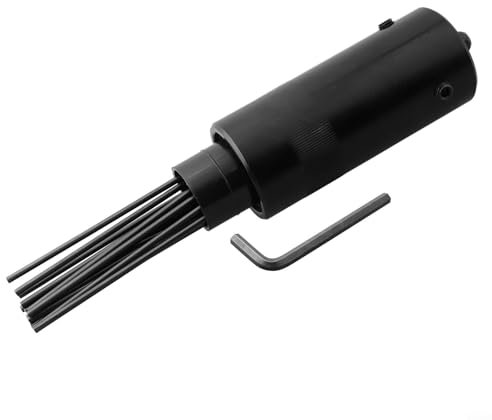 ComfyHarbor Pneumatischer Nadelbündel-Derusterkopf – 19 Nadeln, 3 mm, Hartstahl, Rostentferner, 90 PSI (6,3 Bar) 22.000 U/min zum Schweißen von Schlacke, Beschichtung und Rostentfernung – 225 x 50 mm