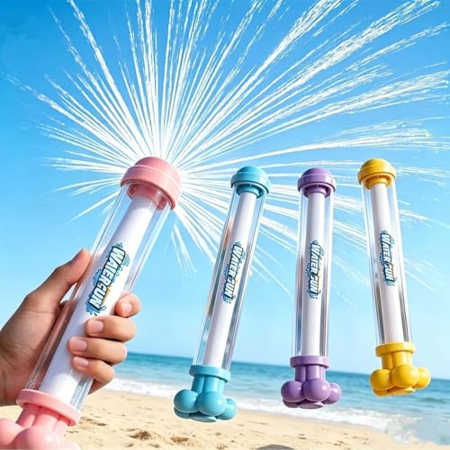 4 Stück Feuerwerks Wasserpistole Spielzeug, Herausziehbare Water Gun, Wasserspritzpistole für Kinder und Erwachsene, Romantisches Wasserspielzeug für Outdoor Pool Beach Garten