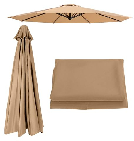 Celtty Replacement Parasol Canopy 6 Ribs/8 Ribs Garden Sun Umbrella Covers Waterproof Anti-UV for Outdoor Patio Umbrellas