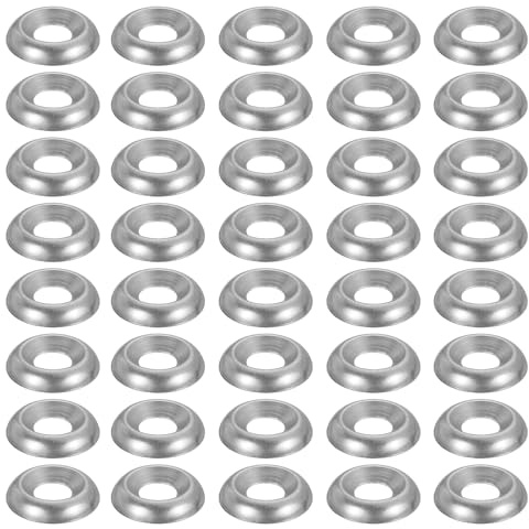 PATIKIL 200Pcs Arandelas de Copa, M8 Arandelas de Roseta de Acero Inoxidable con Cabeza Avellanada, para Tornillos, Piezas de Accesorios Mecánicos, Modelos de Bricolaje, Plateado