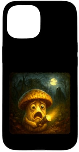 Mushroom Scary Horror Night Flashlight Halloween Ghost Case for iPhone 15