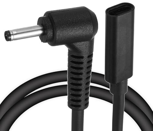 sourcing map 0.5FT USB C to DC PD Power Fast Charging Cable, 3.5mmx1.35mm 65W/18V-20V DC Power Cable, Type C Input 3.25A Adapter Jack Converter for Router, Camera, TV Box, Desk Lamp(Black)
