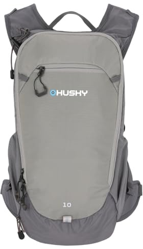 Husky Fahrradrucksack 10L – Leichter, Robuster & Wasserdichter Outdoor-Rucksack mit Viel Stauraum, Komfortsystem & Regenhülle für Radfahren, Trekking, Wandern & Reisen (Peten, Grau)