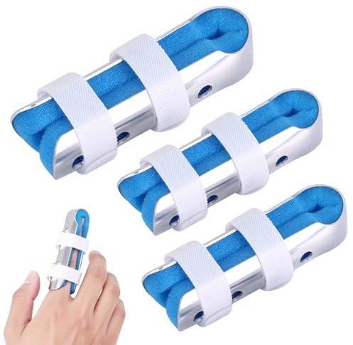 IENHDK 3 Stück Fingerschiene,Fingerschiene Kleiner Finger,Schiene Finger,Verstellbare Schiene,Fingerlinge Fingerschutz Für Gebrochenen Daumen Oder Arthritischen Triggerzeh