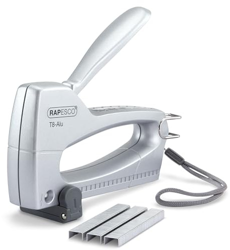 Rapesco 0958 T8-Alu Häftpistol med 300 13/6 mm Häftklamrar, Silver