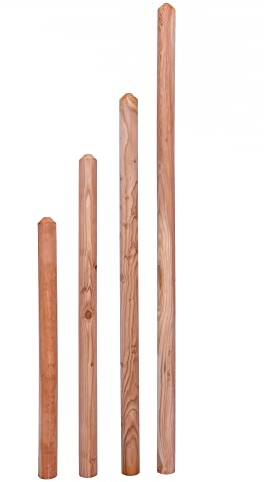 Gartenwelt Riegelsberger 5 Stück Zaunbrett Lärche 27x60 mm 120 cm hoch gekegelt Typ C halbrund Lärchenholz Holz Zaunlatte Stakete