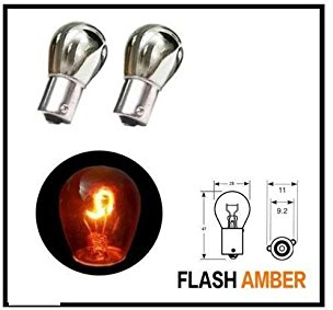 Other Blinkerbirnen für Heckblinker 581 BAU15S PY21W Blinker S25 12V Chrom Silber Bernstein
