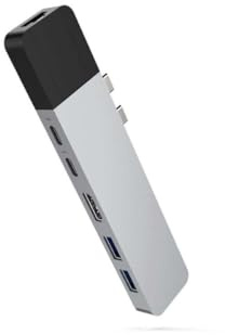 HyperDrive USB C MacBook Pro Hub 8-in-2 Sanho Type C MacBook Pro Hub con porta HDMI Mini Diaplay Thunderbolt 3 USB-C 3.1 Power Delivery SD/MicroSD-Kartenleser per MacBook Pro e Air 13 15 Sliver