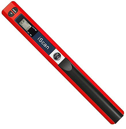ECOiNVA para iScan Wand Escáner portátil de Documentos A4, 900DPI Escáner USB Escáner móvil Escáner móvil (Rojo)