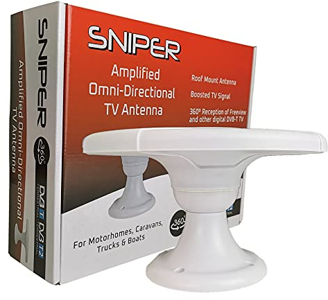 Sniper Automotive SN-335 DVB-T Digital TV Aerial for Caravan and Boats,White