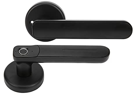 Serrure de Porte à Empreinte Digitale Intelligente Serrure de Porte à Empreinte Digitale Biométrique électronique, Poignée de Porte Serrure à Levier de Porte Biométrie/déverrouillage à Clé, Noir