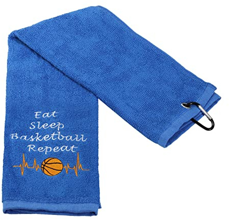 PXTIDY Asciugamani da allenamento a tema pallacanestro regalo giocatore di basket mangia sonno basket ripetizione ricamato asciugamano