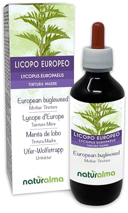 Ufer-Wolfstrapp oder Gemeiner Wolfstrapp (Lycopus europaeus) Kraut Alkoholfreier Urtinktur Naturalma - Flüssig-Extrakt Tropfen 200 ml - Nahrungsergänzungsmittel - Veganer