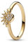 PANDORA Moments Himmlisch Funkelnder Sonnenring mit 14 Karat vergoldeter Metalllegierung mit klaren Cubic Zirkonia Steinchen in der Größe 56, 162674C01-56