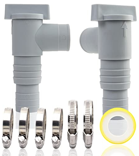 Absperrhahn für Pools mit 32mm Schlauchanschluss, pool schlauch 32 absperrventil, pvc rohr 32mm Wartungs pool zubehör (2er-Set)