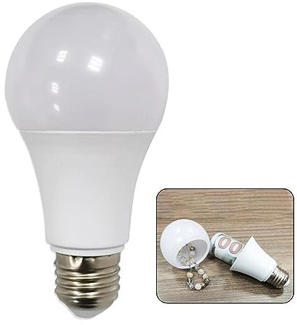 jileijar Coffre-fort de dérivation d'ampoule, compartiment secret caché pour cacher de l'argent, des bijoux et des petits articles, boîte de cachette secrète pour ampoule, Halloween