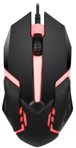 kkiuop Ratón para juegos con cable USB de 1000 DPI, 3 botones, silencioso, retroiluminado, profesional, para PC, ratón, jugador, portátil, ergonómico