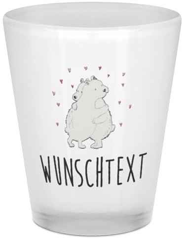 Mr. & Mrs. Panda Shotglas personalisiert Eisbär Umarmen - Personalisierte Geschenke, Shotgläser, Schnapsglas mit Namen, Personalisiertes, Schnapsgläser, Lustige Sprüche