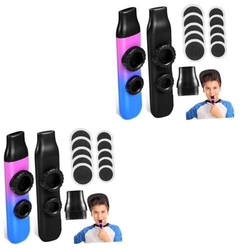 Toyvian 4sätze Kazoo Musikinstrumente Tragbare Begleitinstrumente Mit Ersatzmundstück Und Runden Membranen Für Partys Und Musikliebhaber