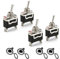 Interruttore a Levetta SPST, 10A/12VDC, 6A/24VDC, 4 Pcs Rocker Toggle Switch, SPST Interruttore a Levetta con Cappuccio Impermeabile, ON-OFF in Metallo 2 Terminali Pin 2 Posizioni per Camion Barca