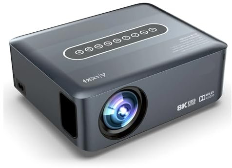 KKENZA Proiettore Intelligente X1 T972 4K Quad Core 5G WiFi LED 8K Video Full HD 1080P Proiettore for Home Theater Proiettori 4K(Gray,US Plug)