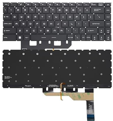 FDMOZRE Tastiera retroilluminata USA/Russa per MSI per Creator Z16 A11UET A12UX MS1571 V194222BK V203022AK Notebook(US Black Backlit)