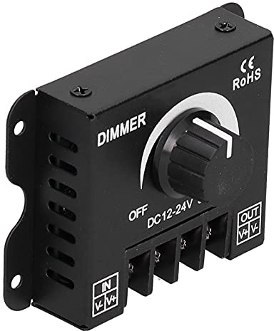 Yctze LED Dimmer Knob Switch for Single Color Light Brightness Control, 12-24V DC, 30A, Stepless Dimming
