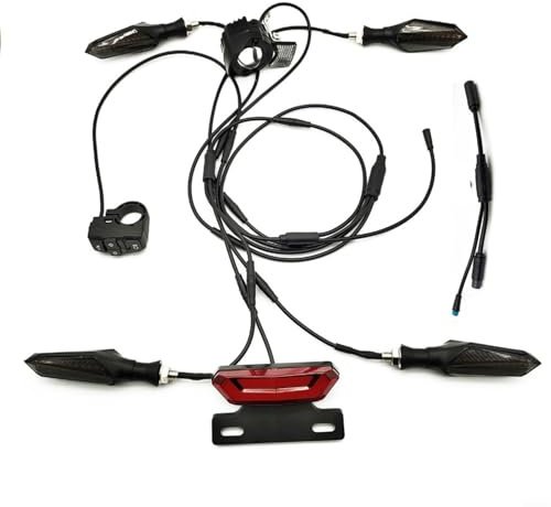 Glomc Ebike Light Kit For Tricycle 36V 48V 52V, Front Rear LED Lights With Flashing Turn Signals And Brake Lamp, Waterproof Bicycle Lighting Set For BAFANG Motor Systems