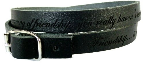 area17 Lederarmband Wickelarmband 50 cm schwarz mit Schnalle Armband mit Wunsch Gravur