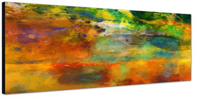 Augenblicke Wandbilder Keilrahmenbild Wandbild 150x50cm Hintergrund abstrakt grün blau orange rot