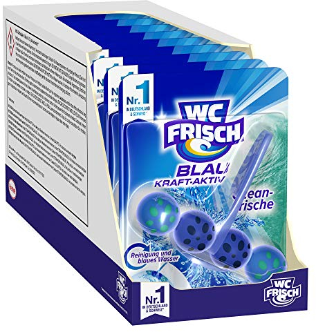 WC FRISCH Blau Kraft-Aktiv Ozeanfrische, WC-Reiniger und Farbspüler, 10er Pack (10 x 1 Stück)