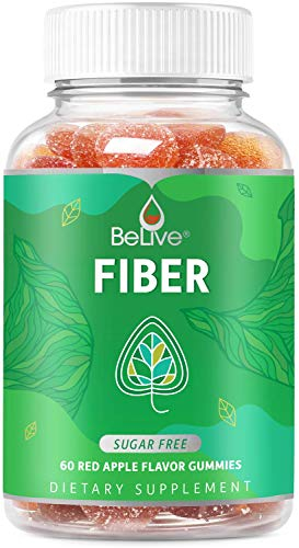 Fiber Gummies with Sugar-Free Prebiotic & High Strength Inulin - Fiber Supplement, Weight Control, Digestive Support for Kids & Adults - Apple Flavor (60 Ct) (1 Pack)