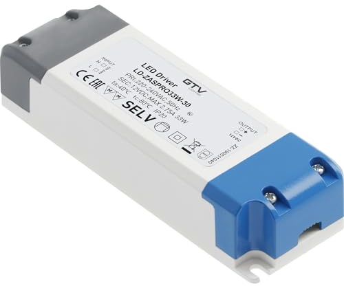 GTV LED-Transformator PRO 12V, 33W, input 220-240VAC, IP20, Maße: 140x47x29 mm