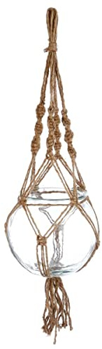 Atmosphera - Cace Pot en Verre + Corde Raffia H16