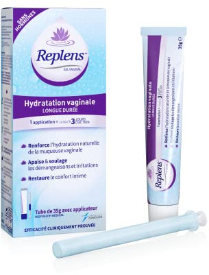 REPLENS - Gel Hydratant Vaginal pour Sécheresse Intime, Sans Parfum ni Hormones, Tube de 35 g avec Applicateur