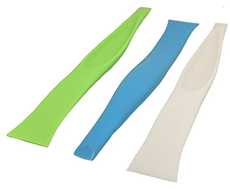 BWD BestWayKitchen Cleaning Super Scraper Spatula Plastic Tool 3pcs Set Stains Label Gums Remover Scratch Free/Blue Green White/Kitchen Household DIY Multipurpose Spatula BestWayDigital