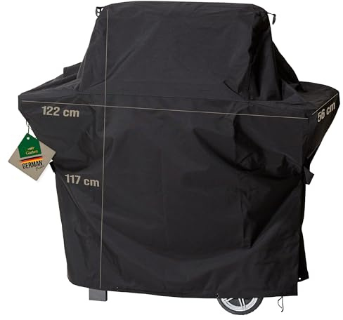 Mehr Garten Grillabdeckung 122x56x117 cm, Schutzhülle Grill Trapezform | 600D Oxford - wasserdicht, UV-beständig, reißfest und winterfest - robuste Abdeckung für Gasgrill mit Kordelzug