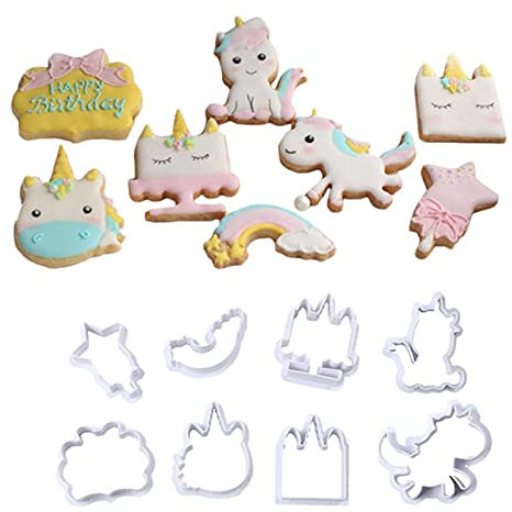 8pcs/set Cute Cartoon Unicorn Diy Cookie Biscuit Cutter Mold Cake Pastry Fondant Mould Stamps Cutter Cake Decorating Tools