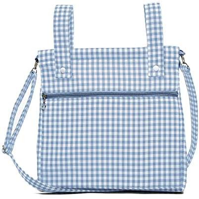 Baumwolle Geruit Einkaufstasche für Kinderwagen - Kinderwagentasche - Kinderwagen Organizer Tasche Brotkasten - Blauer Pulvering - Nenel