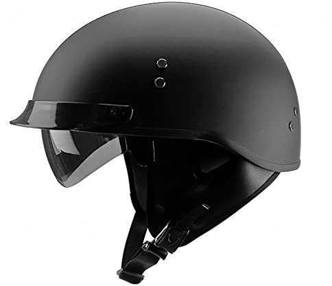 öPpen AnsiktshjäLm Vintage HalvhjäLm MotorcykelkrockhjäLm Herr SkoterhjäLm FöR Damer JethjäLm Inbyggt Visir DOT ECE-Certifierad MopedhjäLm,J-XXL（63-64cm）