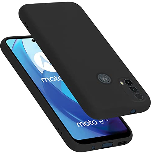 Cadorabo Funda de Silicona Compatible con Motorola Moto E20 / E30 / E40, Funda Protectora de Cuerpo Completo para Moto E20 / E30 / E40- Resistente a arañazos y Golpes Fina Funda de TPU - Liquid Negro