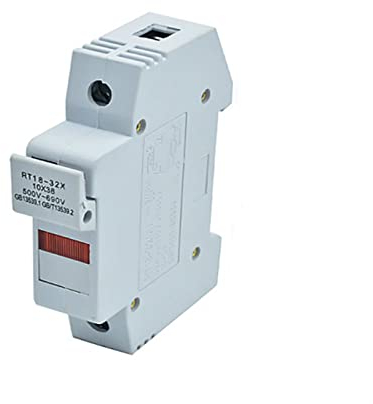 ONECM 1 Set Sicherungshalter mit 10 x 38 Sicherung RO15 RS15 RT18-32X Schnellblas-Keramiksicherung, LCD-LED-Licht, DIN-Schienenhalterung (Farbe: 25A)