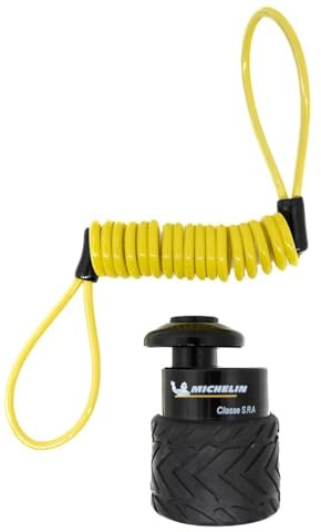 MICHELIN - Antivol Bloque Disque Universel SRA avec Cordon de Rappel - Sécurité Moto et Scooter 10/10 - Résistance Exceptionnelle - Acier Trempé - 3 Clés Réversibles - Dimensions : 70mm x ø48mm