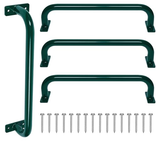 ESPETS 43.2 cm Grün Sicherheitsgriffe Metall für Spielplatz Zubehör 4 Stück - Schaukel Set Befestigung Griff Griffe, Spielset Haltegriffe, Indoor Monkey Bars für Holz Spielstruktur