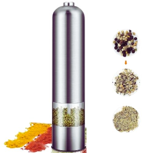 Macinino Elettrico Spezie Alluminio Resistente Alta Qualità Sale Spezie Performante Senza Sprechi Igienico Pratico Comodo Affidabile Ottimo Utensile Casalingo.