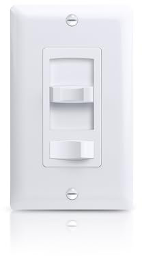 ECOELER Dimmer Switch, Single Pole/3-Way LED Rocker Dimmer Light Switch for 150W LED/CFL and 600W Halogen/Incandescent Bulbs, Wall Plate Included, ETL Listed, White