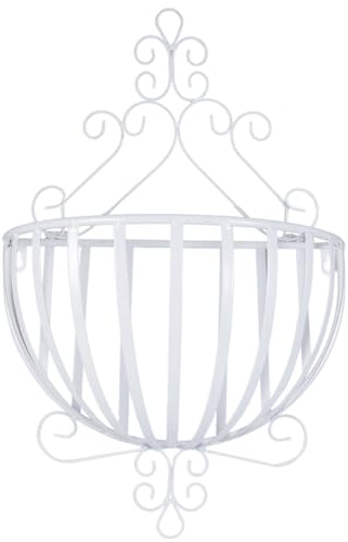 Supvox Europäischer Stil Wandmontierter Blumentopf- Halbkreis Blumenständer Für Balkon Und Garten Weiß Für Pflanzen Und Dekoration