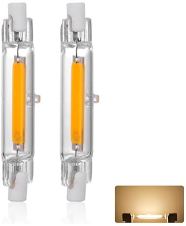 Lampadine LED R7S 78mm 15W, 230V Dimmerabile LED COB Lamp, Bianco Caldo 3000K 1500 Lumen, Equivalente Lampada Alogena J78 150W, Fascio 360°, Riflettore di Ricambio Proiettore Lineare Luce, 2pcs