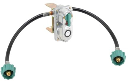 RecPro RV Propane Gas Regulator 2-Stage Auto Changeover | 11.5 Pigtail Hose Connector | 250 PSI | 287,500 BTU | Mounting Bracket & Cover | For RVs, Vans & Trailers